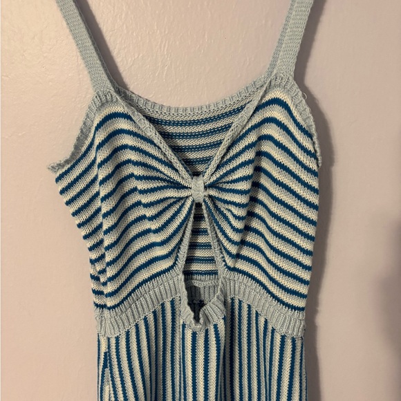 SHEIN Blue and White Striped Crochet Dress - Picture 10 of 12